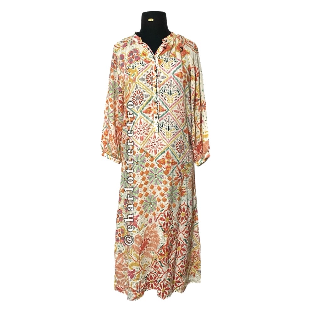 Zara • Ecru Flounce Balloon Sleeve Dress